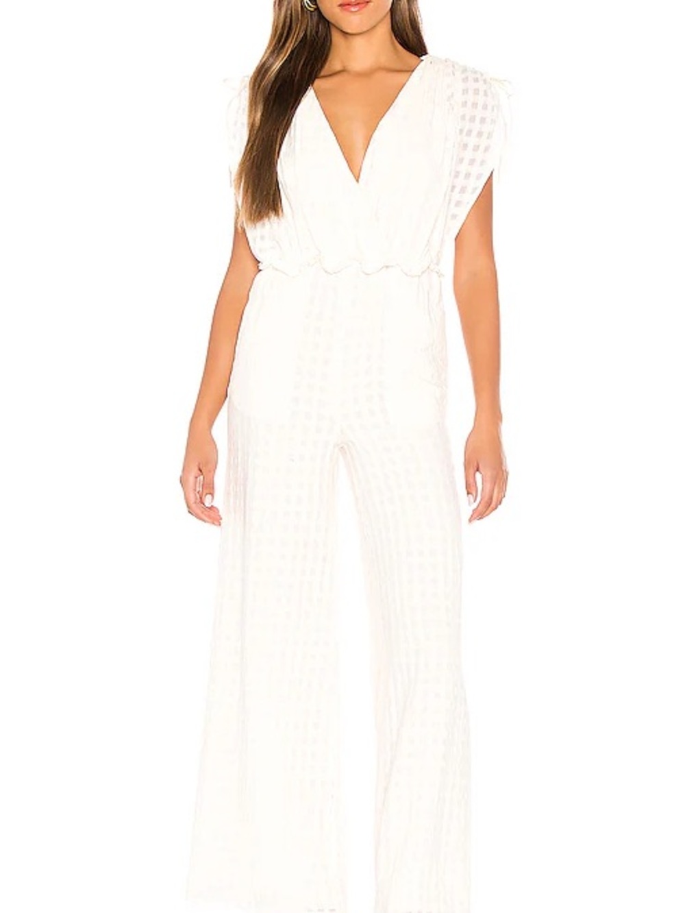 Tularosa x REVOLVE Olea Cream Wide Leg Jumpsuit Size Small NWT